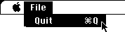 [Graphic: Macintosh File menu, Quit selected]